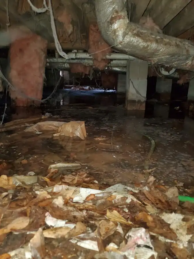 Crawl space flood assessment for Commercial Water Damage Restoration in Greensboro